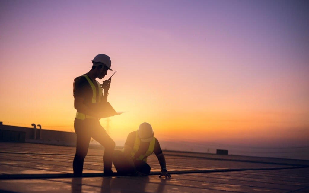 solar panel installation on roof